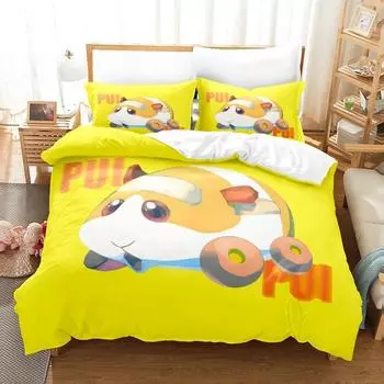 Pui Pui Molcar Bedding Set Single Twin Full Queen King Size Bed Set Adult Kid Bedroom Duvet cover Sets 3D Anime Bed Sheet Set EU Twin 135x200cm