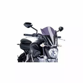 Puig 7016F НОВОЕ ПОКОЛЕНИЕ ДЛИННЫЙ YAMAHA Puig Козырек с экраном [ТЕМНЫЙ ДЫМЧАТЫЙ] MT-07 (14-17 лет) чёрный