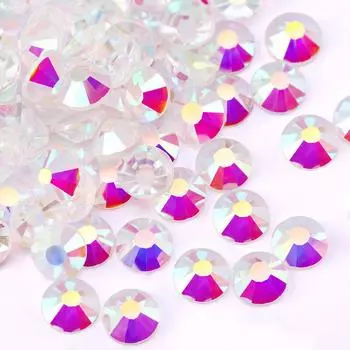 Pujiang Crystal Rhinestone Glass Flat Bottom Diamond Clothing Accessories Round Nail Drill Diy Stud Earrings Bag Sticker Drill SS3 (1.3-1) 1440pcs/pack