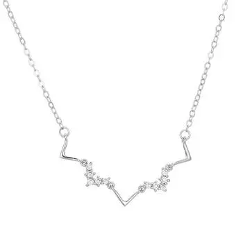 Пульс Коммутера Полилиния Молния Ожерелье Цепочка на Ключицу Универсальная Геометрическая Цепочка на Шею Подарок для Подруг