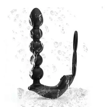 Пульт дистанционного управления 10 скоростной вибрирующий анальный шарик простаты с кольцом для пениса 1pcs