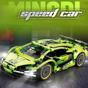 Пульт дистанционного управления 2.4G гоночный автомобиль строительный блок дрейф открывающаяся дверь сборка игрушка совместима с Lego