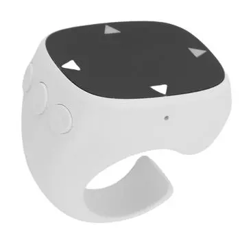 Пульт дистанционного управления Bluetooth с кончиком пальца, приложение для видеоперелистывания страниц, расстояние 32,8 фута, кольцо прокрутки белый
