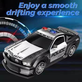 Пульт дистанционного управления Дрифт-автомобиль Пульт дистанционного управления Полицейская машина Большой размер Пульт дистанционного управления Автомобиль 1/12 2,4 ГГц Пульт дистанционного управления 2 battery чёрный