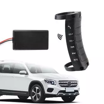 Пульт дистанционного управления громкостью 12 В, приемник, пульт дистанционного управления, управление рулевым колесом автомобиля, беспроводные 6 клавиш, универсальные беспроводные кнопки для музыкального телефона, аудио чёрный