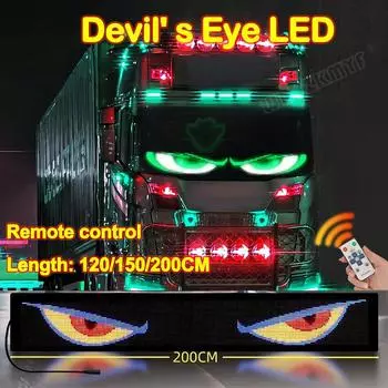 Пульт дистанционного управления грузовиком Devil Eye LED Matrix Pixel Panel Soft Folding Lighting Граффити Прокрутка Stick up Текстовая доска Лобовое стекло