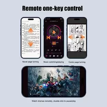 Пульт дистанционного управления, кольцо для перелистывания страниц, автоматический затвор камеры, устройство для автоматического непрерывного нажатия, беспроводная кнопка для селфи, кнопка прокрутки чёрный