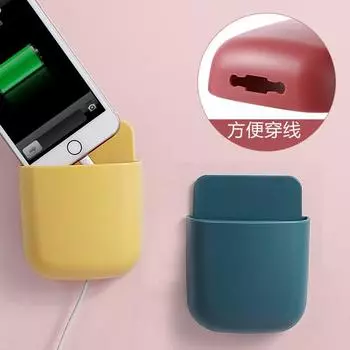 Пульт дистанционного управления Кондиционер Чехол для хранения мобильного телефона Держатель штекера Подставка Ящик для хранения Домашний офис Гостиная Настенные украшения жёлтый