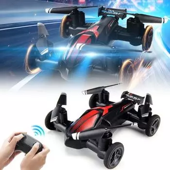 Пульт дистанционного управления летающая машинка игрушка воздух-земля двойной режим квадрокоптер 2.4GHz RC беспроводной красный