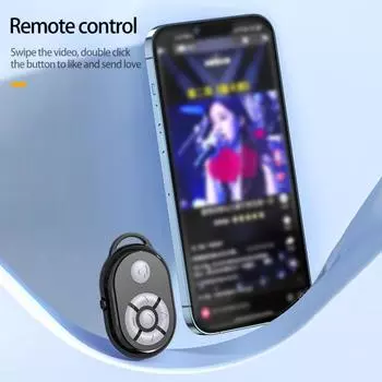 Пульт дистанционного управления на большом расстоянии, дистанционное реагирование, видео, Bluetooth-совместимая съемка, мини-съёмка без помощи рук, умный затвор для селфи, для фотографии чёрный