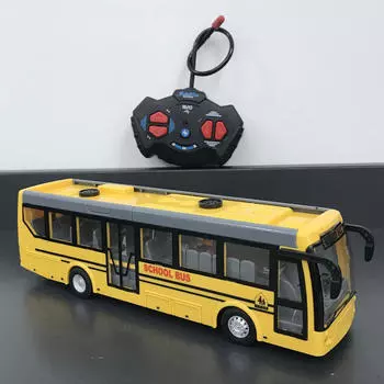 Пульт дистанционного управления Play Bus Radio 1/32 Реалистичные огни 27 МГц Электронная школа грузовиков yellow short