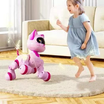 Пульт дистанционного управления робот собака игрушка программирование сенсорный интерактивный электрический умный кот 2.4GHz белый