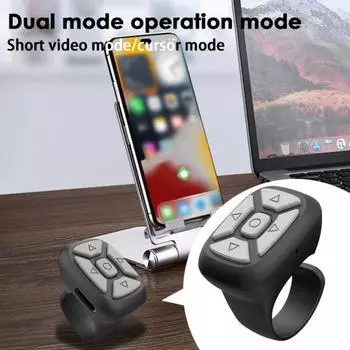 Пульт дистанционного управления с кольцевой блокировкой, удаленный короткий экран, Bluetooth-совместимый контроллер 5.3, видео/режим курсора, аксессуары для телефонов чёрный