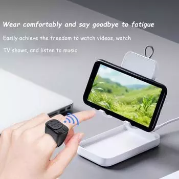 Пульт дистанционного управления с кончиком пальца для эффективного просмотра селфи. Совместимый с Bluetooth перезаряжаемый пульт дистанционного управления затвором камеры со стабильным розовый