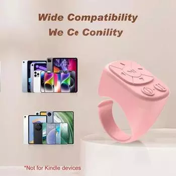 Пульт дистанционного управления с кончиком пальца Перелистывание страниц для эффективного просмотра Селфи Совместимый с Bluetooth перезаряжаемый пульт дистанционного управления затвором камеры синий