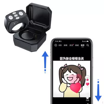 Пульт дистанционного управления телефоном с кольцом для камеры без рук для записи видео чёрный