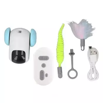 Пульт дистанционного управления умная электрическая игрушка для кошек с двойным режимом гравитации автоматически движущиеся интерактивные игрушки для кошек синий