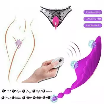 Пульт дистанционного управления Вибратор-бабочка для точки G Массаж промежности Вибрирующие трусики Вагина Плотные секс-игрушки для женщин