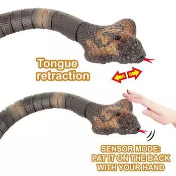 Пульт дистанционного управления змея перезаряжаемая реалистичная игрушка змея с дистанционным управлением интеллектуальная сенсорная игрушка для кошек инфракрасный контроллер игрушки змея розыгрыши подарки для детей Snake