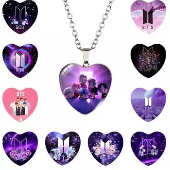 Пуленепробиваемая молодежная группа, подвесная бирка на ключице, кулон, ожерелье в форме сердца с буквой