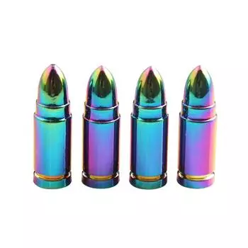 Пулевые колпачки клапанов из алюминиевого сплава, стандарт США, ослепительные цветные пылезащитные колпачки для клапанов шин для автомобилей Dazzling Color