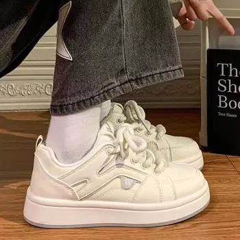 Pull back women s shoes dopamine white shoes 2025 spring new new Chinese color matching original versatile thick baseplate shoes 35