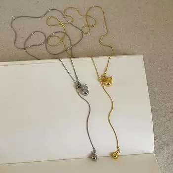 Pull-Up Smooth Ball Gourd Long Necklace Female Simple High-End Sense Fashion Temperament Versatile Neck Chain Sweater Chain