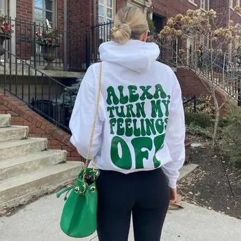 Пуловер с круглым вырезом свитер женский весна и осень флисовый принт свободный топ тренд номер XS