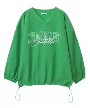Pullover Nylon Logo Light Khaki [Green Parks] Sweater, V-Neck Pullover, Women s,