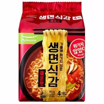 Pulmuone Raw Ramen Texture Raw Ramen Spicy Flavor, 4 pieces