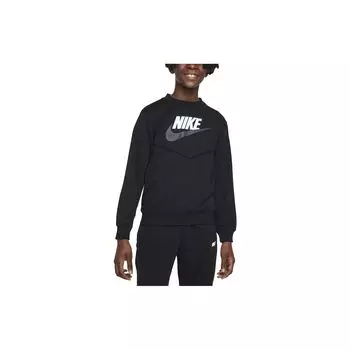 Пуловер для бега с принтом Nike Alphabet, детский спортивный костюм, черный FD3090-010 S