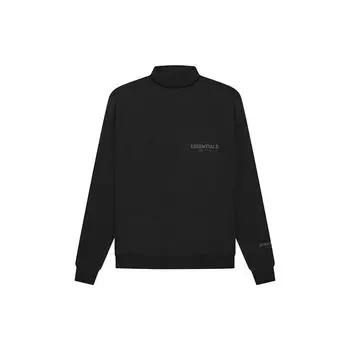 Пуловер Fear of God Essentials FW21, толстовка с воротником со светоотражающим логотипом, топы унисекс, черный FOG-FW21-189 XS