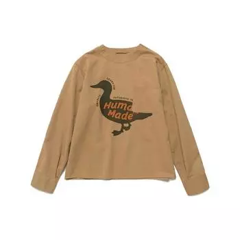 Пуловер Human Made, рубашка большого размера, бежевого цвета, унисекс, уличная одежда HM25SH004 M