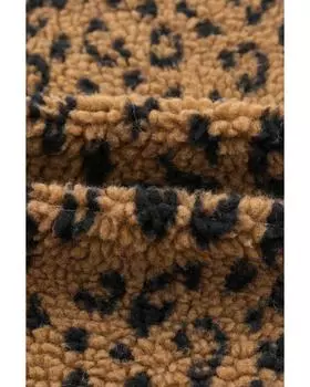 Пуловер из шерпы с леопардовым принтом и цветными блоками Azura Exchange на молнии 3X леопардовый