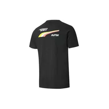 Пуловер Puma с круглым вырезом и короткими рукавами, топы унисекс, черный 598068-01 S