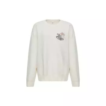 Пуловер с длинными рукавами и вышивкой Reebok Looney Tunes, топы унисекс, розовый, белый HM3546 S