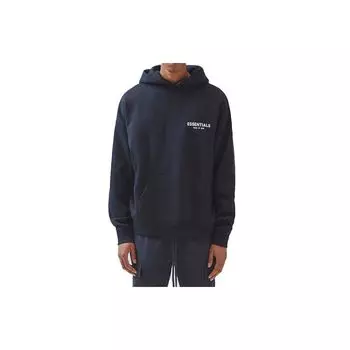 Пуловер с капюшоном Fear of God Essentials FW19 и буквенным логотипом спереди Топы унисекс, вымытый черный 0192250500054001 M