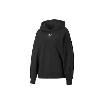 Пуловер с капюшоном и принтом логотипа Puma, женские топы, черный 673576-01 M