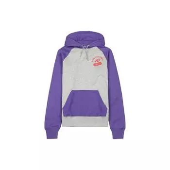 Пуловер с капюшоном Nike Athletic Lifestyle Series с буквенным логотипом и цветными блоками, толстовка унисекс, серый, фиолетовый 403978-066 XL