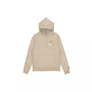 Пуловер с капюшоном Travis Scott Cactus Jack x Jordan (Азия) Хаки/Университетский красный Мужская уличная одежда CZ0164-247 XXXL
