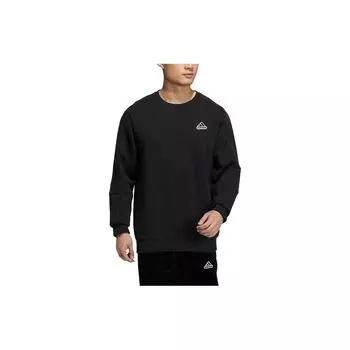 Пуловер с круглым вырезом Adidas с тисненым логотипом на флисовой подкладке, мужская толстовка черного цвета HG1851 L