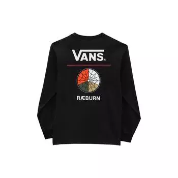 Пуловер с круглым вырезом и логотипом Vans X Raeburn, футболка с длинными рукавами, топы унисекс, черный VN0A7SOZBLK M