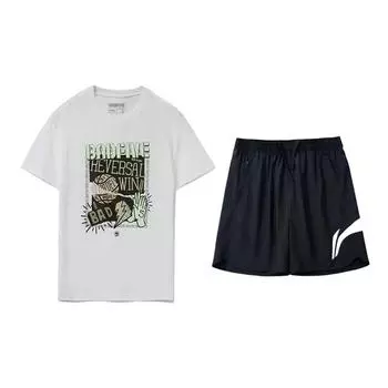 Пуловер с круглым вырезом и принтом букв Li Ning, модный, удобный, универсальный, повседневный спортивный костюм, унисекс, AHSVD59-1+YKSV197-2 L