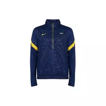 Пуловер с воротником-стойкой и воротником-стойкой Nike с контрастным логотипом и полумолнией Мужские куртки синие CK8487-429 XL