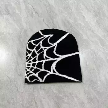 Пуловер шерстяная шапка европейская и американская хит продаж паутина жаккардовая вязаная шапка мужские и женские термошапки мультяшная холодная шапка зимняя M56-58cm темно-красного