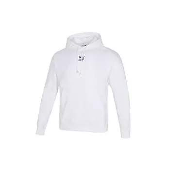 Пуловер свободного кроя с капюшоном Puma Logo Print, мужские топы, белый 535305-02 L