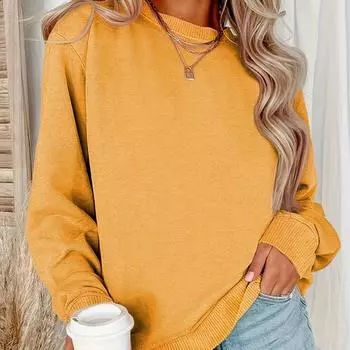 Пуловер, толстовка, теплая и удобная, с длинным рукавом, повседневная женская одежда для осени и зимы S