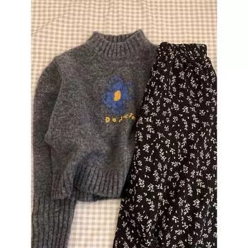 Пуловер в стиле ретро, нижнее белье, вязаные крючком топы Grey XL recommended 57.50 kg-65.00 kg
