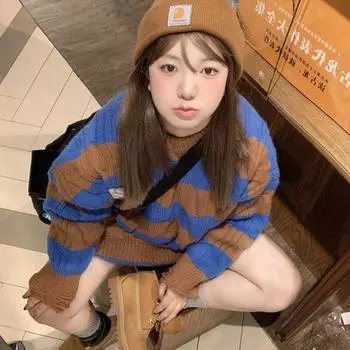 Пуловер, винтажный полосатый свитер, женский осенне-зимний оверсайз, свободный дизайн, высококачественный вязаный свитер