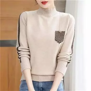 Пуловер, женский свитер, женский осенне-зимний модный женский свитер с подкладкой, корейский свободный вязаный пуловер, женский топ